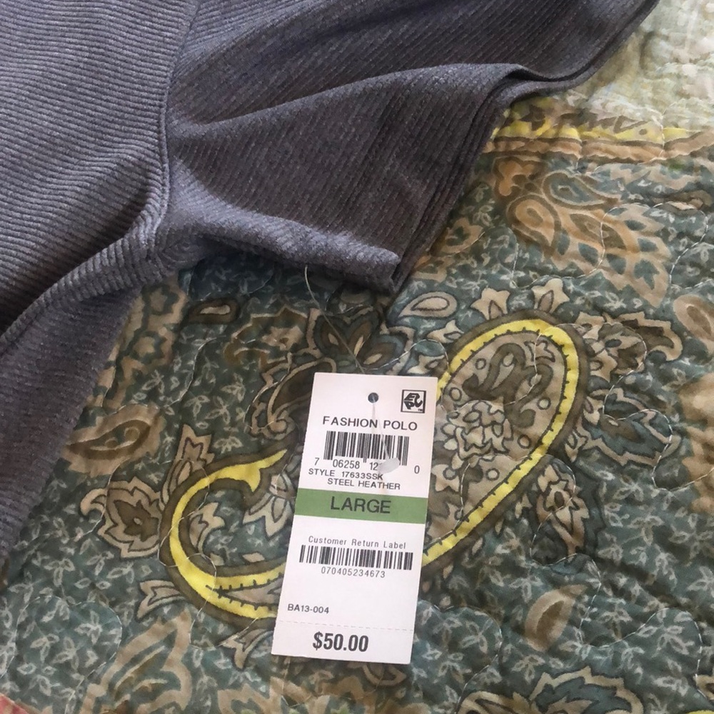 NWT Alfani men’s steel heather polo